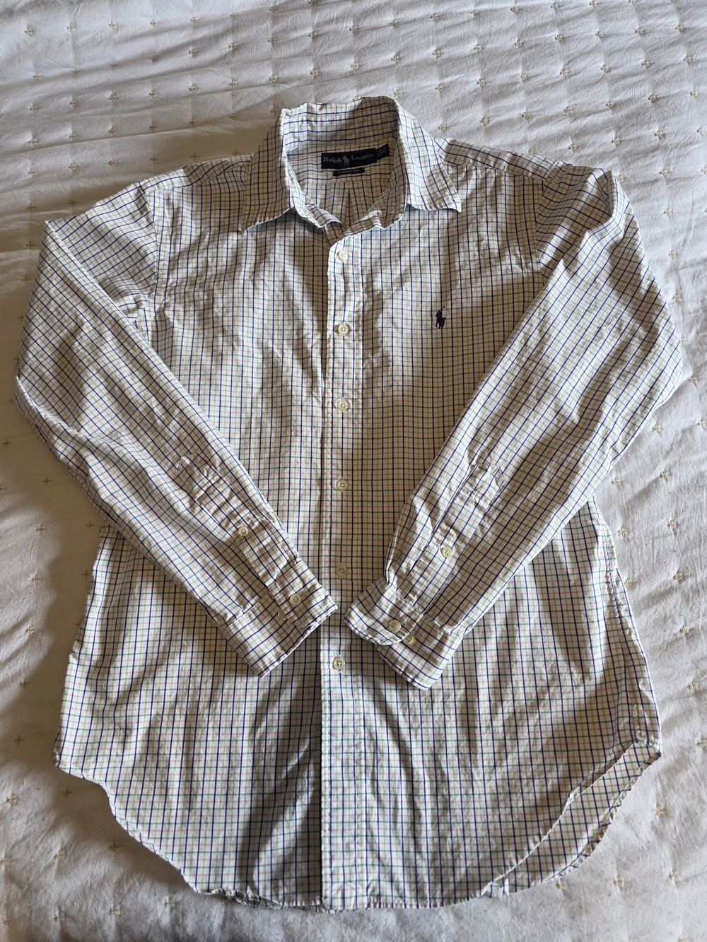 Ralph Lauren Men’s White Plaid‎ Button-Down Shirt